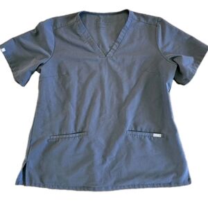 Figs Technical Collection Gray Scrub Top Womens Size Large